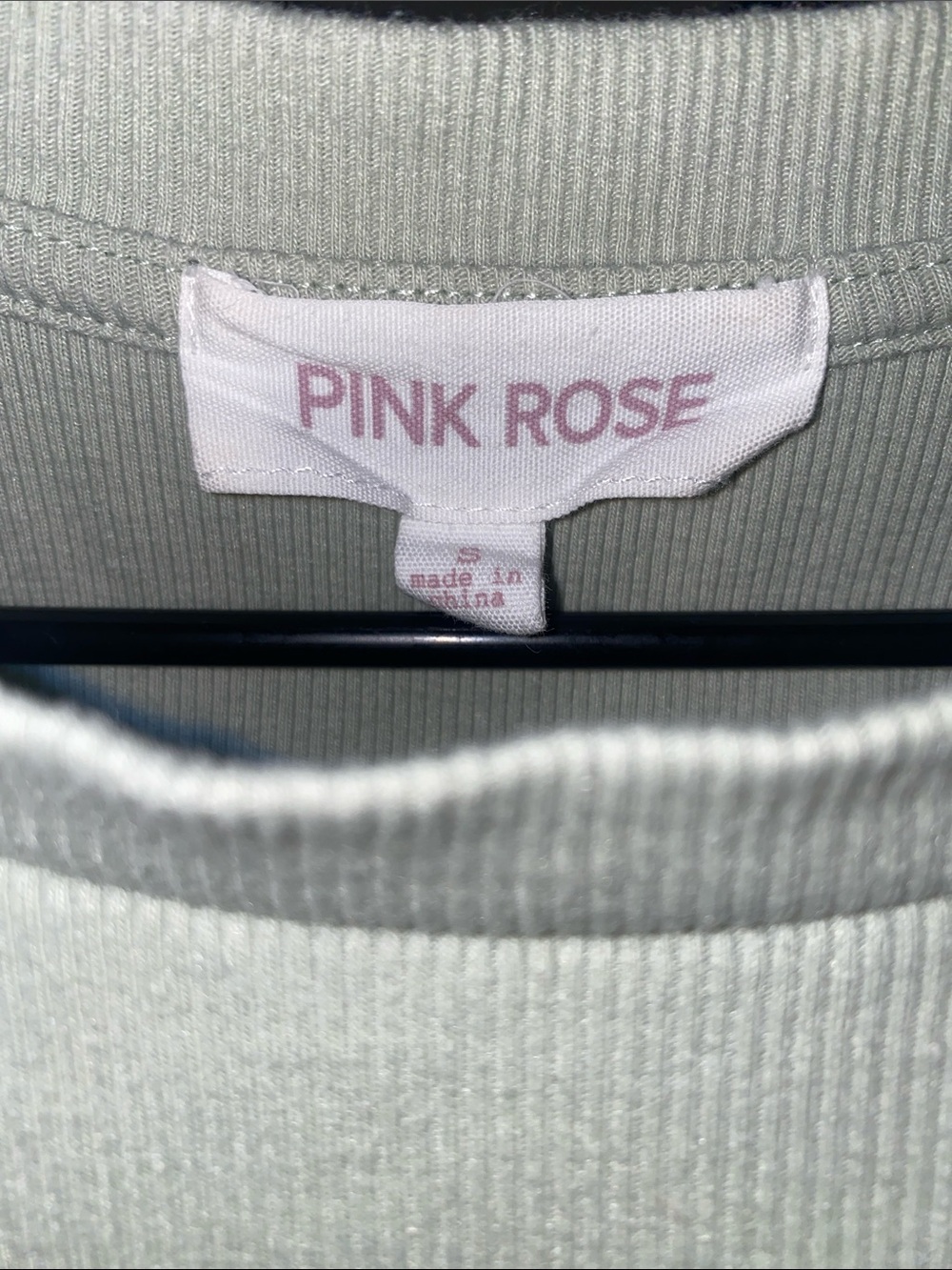 Pink Rose Mint Green Ruffle Sleeve Ribbed Tee - Picture 9 of 10